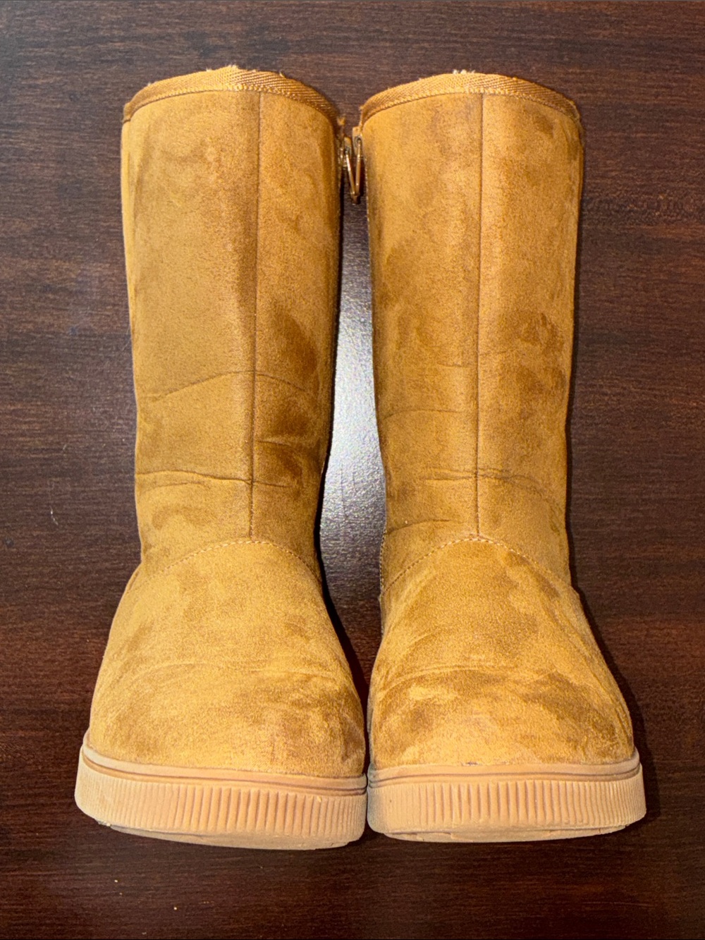 Cat & Jack Girls’ Mid-Calf Suede-Look Winter Boots - Tan